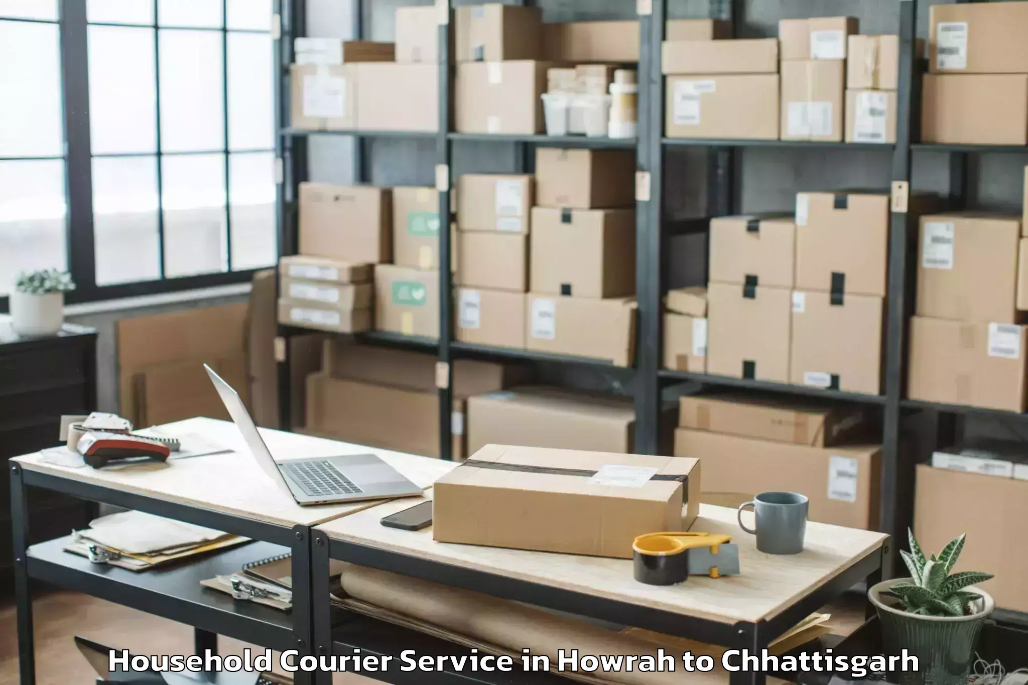 Professional Howrah to Chirimiri Household Courier